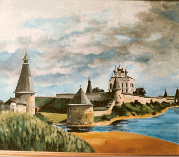 Obra contemporánea nombrada « Pskov. Le Kremlin », Hecho por ANDRé FEODOROFF