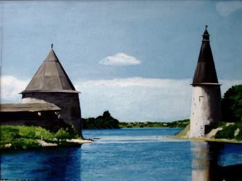 Obra contemporánea nombrada « Pskov », Hecho por ANDRé FEODOROFF