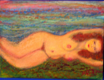 Obra contemporánea nombrada « nue avec lunette », Hecho por MITRA SHAHKAR