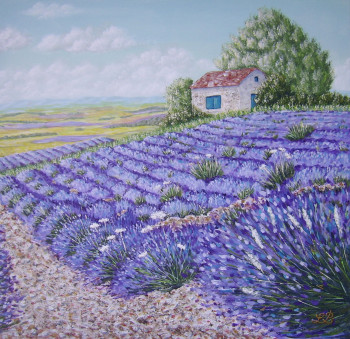 Obra contemporánea nombrada « Le maset dans les lavandes », Hecho por BRUNO LEMASSON