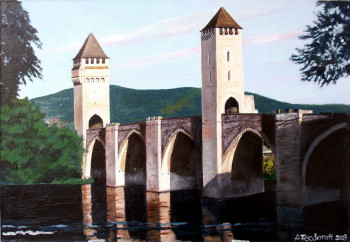 Obra contemporánea nombrada « Cahors. Pont Valentré », Hecho por ANDRé FEODOROFF