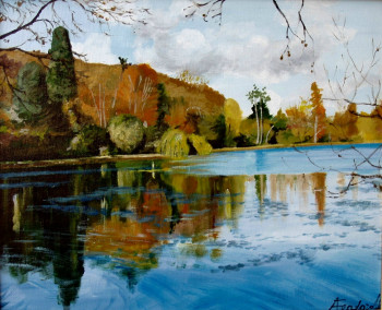 Obra contemporánea nombrada « Etang de Corot », Hecho por ANDRé FEODOROFF