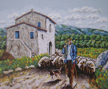 Obra contemporánea nombrada « Transhumance en Provence », Hecho por BRUNO LEMASSON