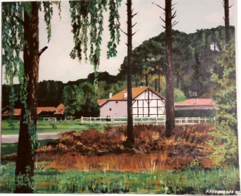 Obra contemporánea nombrada « Landes », Hecho por ANDRé FEODOROFF