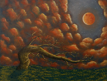 Obra contemporánea nombrada « Par une nuit de lune rousse », Hecho por BRUNO LEMASSON