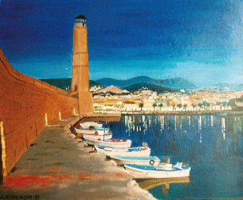 Obra contemporánea nombrada « Rethymnon », Hecho por ANDRé FEODOROFF