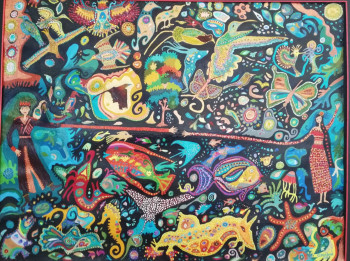 Obra contemporánea nombrada « Ciel Terre et Mer », Hecho por CLAUDILUNE