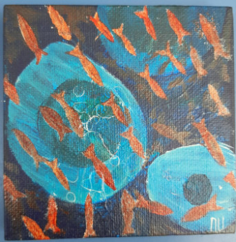 Obra contemporánea nombrada « Biotopes marins-2 (2019) », Hecho por FAHIMA BOUBIA... NU