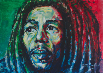 Obra contemporánea nombrada « Bob Marley », Hecho por STéPHANE-HERVé