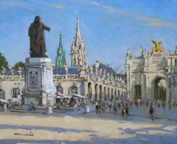 Obra contemporánea nombrada « Ce matin place Stanislas », Hecho por ARNOULD   -