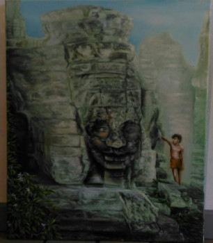 Obra contemporánea nombrada « Clin d'oeil a Angkor Vat », Hecho por MARIE ANGE TRICHEREAU