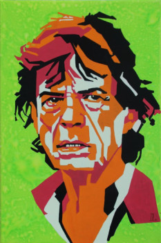 Obra contemporánea nombrada « Mick Jagger », Hecho por AQUARELLEMENT VOTRE