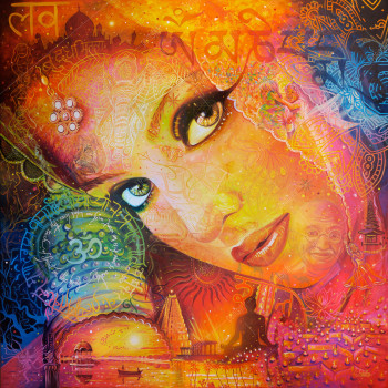 Obra contemporánea nombrada « NAMASTE », Hecho por SYLVAINE MERLET