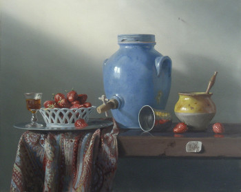 Obra contemporánea nombrada « Vinaigrier,fraises & timbale », Hecho por RASèR