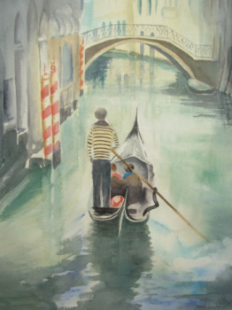 Obra contemporánea nombrada « Crépuscule à Venise », Hecho por JACQUES MASCLET