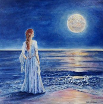 Obra contemporánea nombrada « Ode à la Lune », Hecho por MARIE LANDREAU
