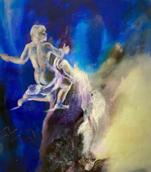Obra contemporánea nombrada « Verseau », Hecho por VIVIANE LESZCZYNSKI