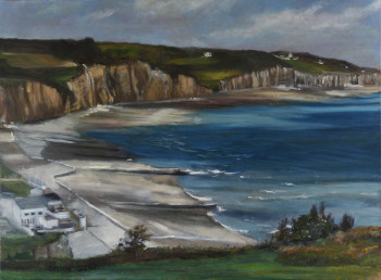 Obra contemporánea nombrada « baie des falaises », Hecho por CORINNE QUIBEL