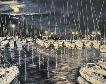 Obra contemporánea nombrada « Fête sur le port de Saint Cyprien », Hecho por NADYA RIGAILL