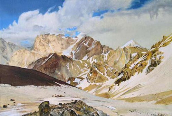 Obra contemporánea nombrada « Passe Chimtarginsky. Castle Mountain. », Hecho por GRACHOV VALERIY