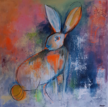 Obra contemporánea nombrada « MOnsieur LAPIN », Hecho por MIREILLE MAURY