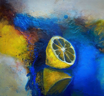 Obra contemporánea nombrada « Citron », Hecho por VIVIANE LESZCZYNSKI