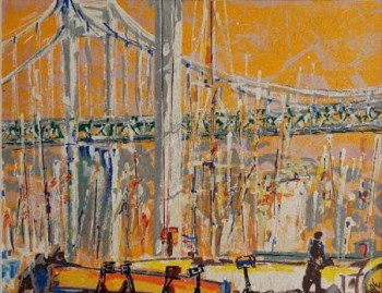 Obra contemporánea nombrada « LA ROCHE BERNARD LE PONT  », Hecho por MARIE-PIERRE ESTEVE