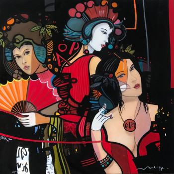 Obra contemporánea nombrada « un air de geisha », Hecho por MENDRISSE