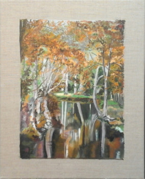 Obra contemporánea nombrada « AUTOMNE DANS LE MARAIS POITEVIN », Hecho por DOMINIQUE PALIS