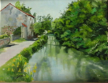 Obra contemporánea nombrada « MARAIS POITEVIN COULON », Hecho por DOMINIQUE PALIS