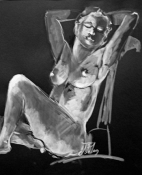 Obra contemporánea nombrada « Relaxation (19-017) », Hecho por JACQUELINE PELON