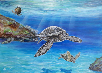 Obra contemporánea nombrada « Tortue », Hecho por ALEKSANDRA