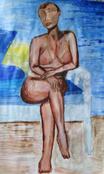 Obra contemporánea nombrada « Woman in bath suit », Hecho por ASMA H.