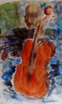 Obra contemporánea nombrada « The cellist », Hecho por ASMA H.