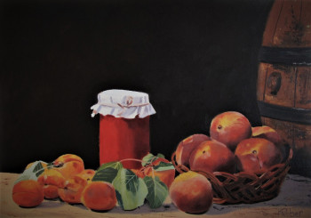 Obra contemporánea nombrada « Pêches et abricots », Hecho por REBER KAROL