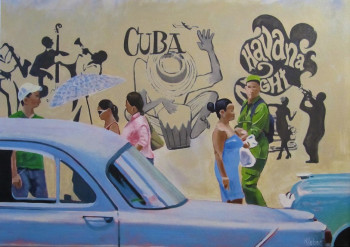 Obra contemporánea nombrada « Havana 2 », Hecho por REBER KAROL