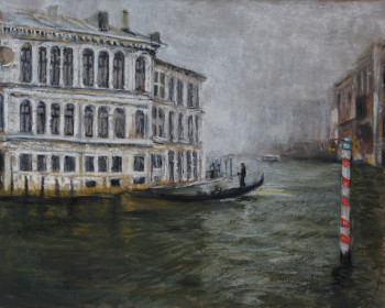 Obra contemporánea nombrada « le grand canal », Hecho por CORINNE QUIBEL