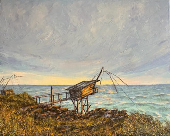 Obra contemporánea nombrada « Pécherie corniche du Porteau -PORNIC », Hecho por NADYA RIGAILL