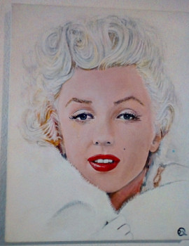 Obra contemporánea nombrada « Marilyn Monroe portrait », Hecho por PIERRE-YVES QUEMENER