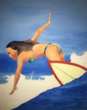 Obra contemporánea nombrada « surfeuse », Hecho por FANOU