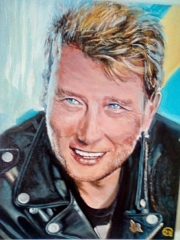 Obra contemporánea nombrada « JOHNNY HALLYDAY 80 », Hecho por PIERRE-YVES QUEMENER