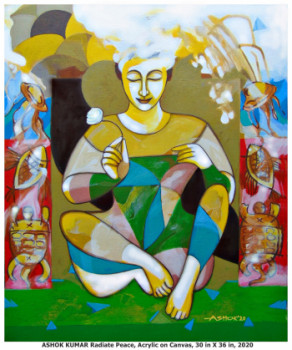 Obra contemporánea nombrada « Radiate Peace », Hecho por ASHOK KUMAR