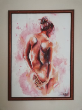 Obra contemporánea nombrada « Rosa », Hecho por HV.ARTIST