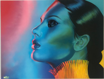 Obra contemporánea nombrada « Neon colorz », Hecho por MORE +