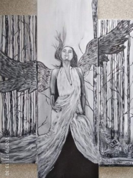 Obra contemporánea nombrada « Angel », Hecho por RêV à NAISSANCE