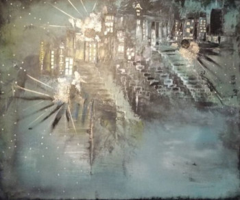 Obra contemporánea nombrada « La ville de Lumière », Hecho por RêV à NAISSANCE