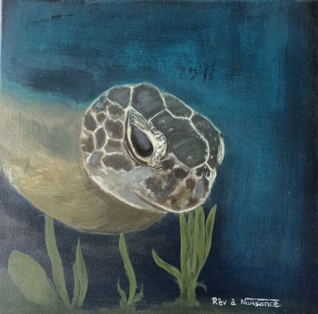 Obra contemporánea nombrada « Dame tortue », Hecho por RêV à NAISSANCE