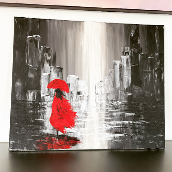 Obra contemporánea nombrada « La dame en rouge », Hecho por VALOU