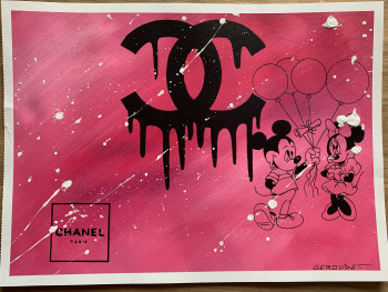 Obra contemporánea nombrada « Pink Disney Chanel », Hecho por GEROUDARTIST