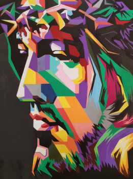 Obra contemporánea nombrada « JESUS », Hecho por MICHEL MORLOT